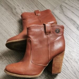Calvin Klein Brown Leather Ankle Booties